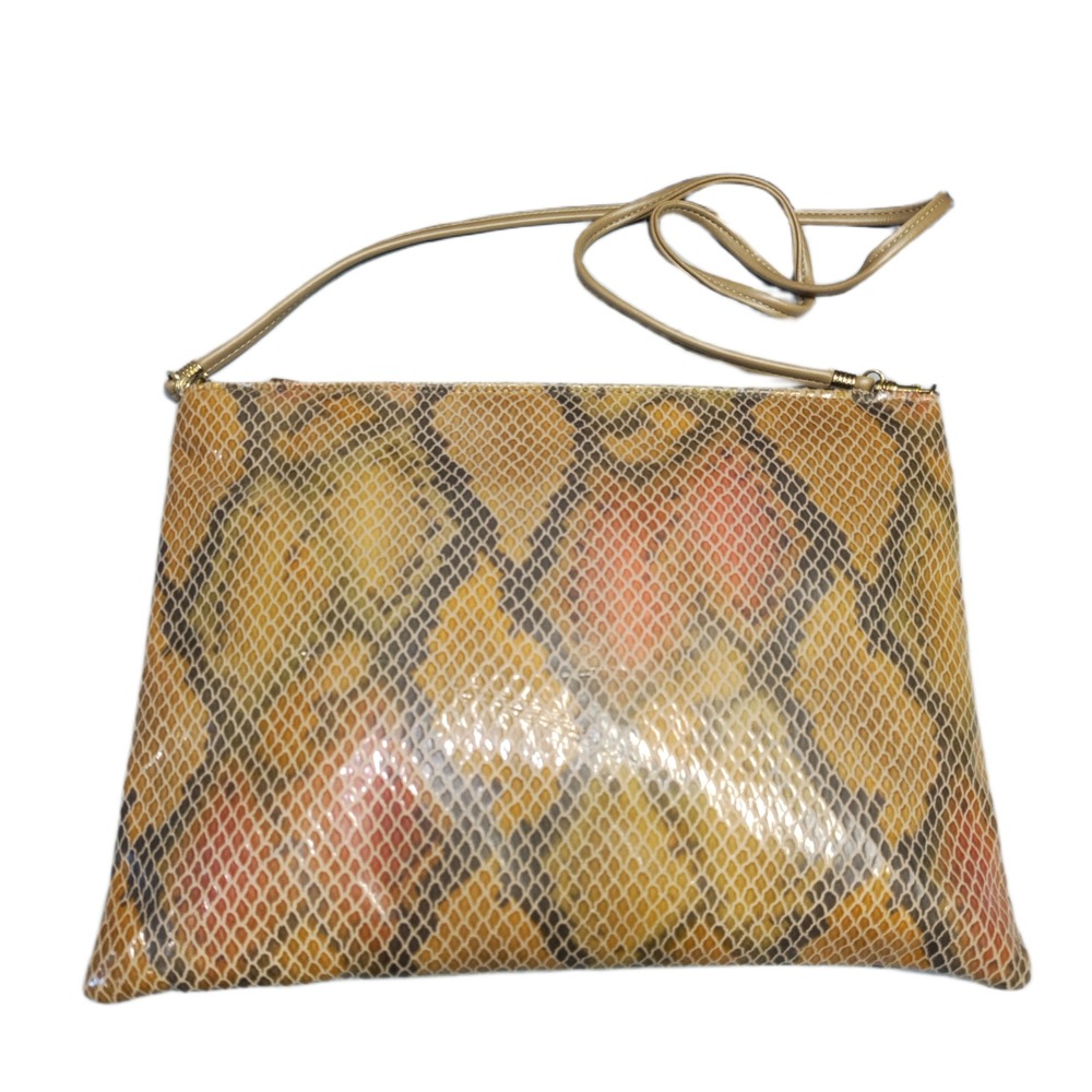 Bags By Pinky Crossbody Bag Womens Multi Snakeskin Leather Detachable Strap - Picture 2 of 8